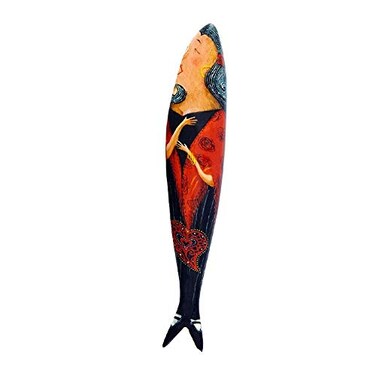 Bordallo Pinheiro Sardine Amparo by Paulo Galindro H 1 W 7 L 1 Multicolor
