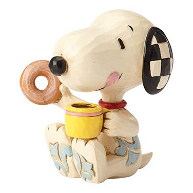 Enesco 6001297 Jim Shore Peanuts Snoopy Donuts and Coffee Miniature Figurine 3 Inch Multicolor