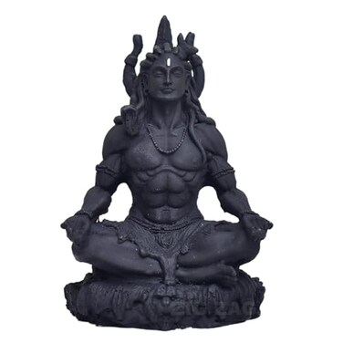 Zig Zag Mahayogi Shiva Sculpture 35 Inch Shiv Shankar Bholenath Mahadev Resin Statue for Car Dashboard Home Office Black