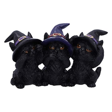 Nemesis Now Three Wise Black Cats See No Hear No Speak No Evil Familiar Figurine115cm