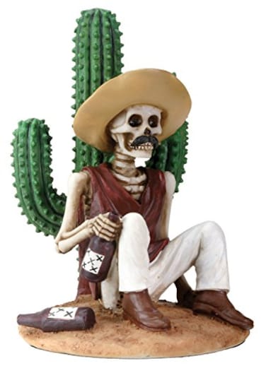 SUMMIT COLLECTION YTC 35 Inch Day of The Dead Boracho Sitting by A Cactus Figurine