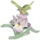 Cosmos 96442 Fine Porcelain Mini Hummingbird with Iris Figurine 3Inch Green