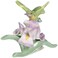 Cosmos 96442 Fine Porcelain Mini Hummingbird with Iris Figurine 3Inch Green