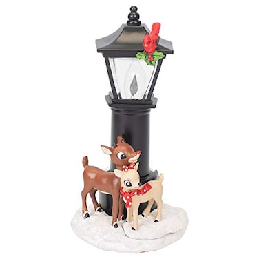 Roman Rudolph and Clarice By Lamppost 725 Inch Resin Stone Flickering Night Light