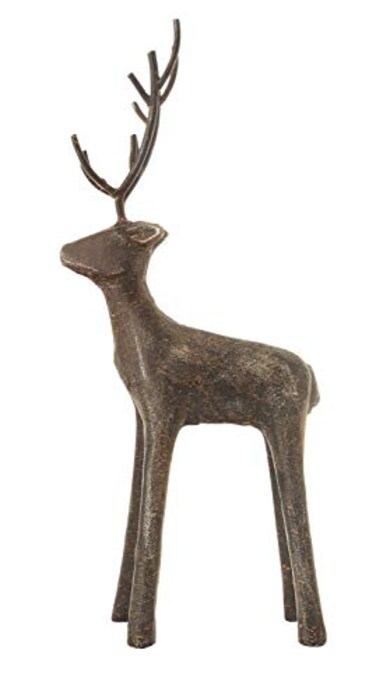 Creative Co-Op Creative CoOp Cast Iron Standing Deer Black