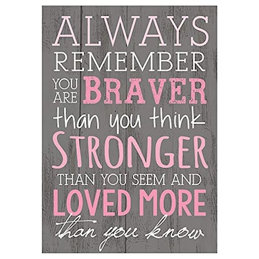 P. Graham Dunn P Graham Dunn Always Remember You are Braver Than You Think 4x6 Wall Plaque