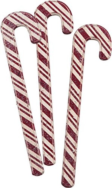 Primitives by Kathy Classic Carved Wooden Candy Canes