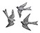 It's Cactus Large Metal Birds Decorative Ornamental Set of 3 Wall Hanging Handmade Garden 11 x 12 Inches