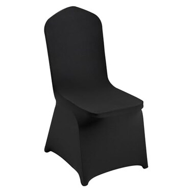 VEVOR 30 Pcs FlatFront Chair Covers Polyester Spandex Chair Cover Stretch Slipcovers Wedding Holiday Banquet Party Celebration Dining Black
