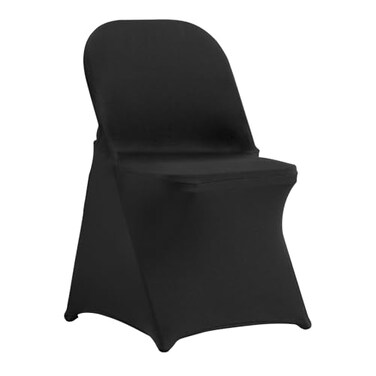 VEVOR Stretch Spandex Folding Chair Covers Universal Fitted Chair Cover Removable Washable Protective Slipcovers for Wedding Holiday Banquet Party Celebration Dining 50PCS Black