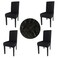 Gold Fortune 4Pack Dining Chair Covers Stretch Elastic Spandex Fabric Chair Protector Slipcovers Machine Washable Removable Seat Covers for Home Restaurant Office Black
