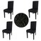 Gold Fortune 4Pack Dining Chair Covers Stretch Elastic Spandex Fabric Chair Protector Slipcovers Machine Washable Removable Seat Covers for Home Restaurant Office Black