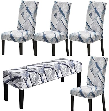 HAPPYDOG Stretch Dining Chair Covers Removable Washable Spandex Slipcovers for High Chairs 4PCSSet 1 PCS Bench Cover Winter