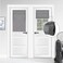 WDFour Cordless Blackout Door Curtains Triple Layers 100 Light Blocking UV Protect Noiseless Adjustable Roller Shade No Drill Window Blinds for Office Ward Home18Wx42LDark Gray1 Piece