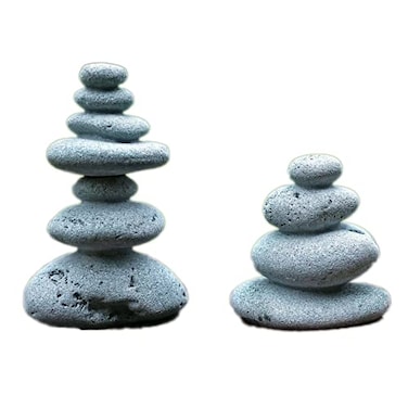 Sdeetesamjun 2 PCS Zen Stacking Stones Handmade Rocks Statues Japanese Garden Decor Office Relaxing Yoga Meditation Accessories 2 PCS