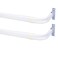 Blu-Pier Tech BluPier Tech Heavy Duty Single RodLock Seam Curtain Rod 28 to 48Inch Adjustable Width 2 12Inch ProjectionHardware IncludedWhitePack of 2