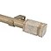 SKYPLUS LIVING Rustic Boho Style Single Curtain Rod Set with Carved Square Finial72144 inch Standard Single Beige Drapery Rod for 1 Pack 1 inch diameter Adjustable Length