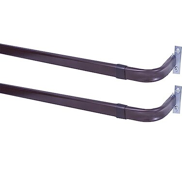 Blu-Pier Tech BluPier Tech Heavy Duty Single Rod 2848 Adjustable Curtain Rod Hardware IncludedBlackPack of 2