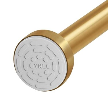 YNL Gold Curtain Rod for Windows 3672 36ft Modern Adjustable Heavy Duty Rod with Cap Finials and 2PCS Curtain Holdbacks