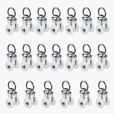 ZSHINE Aluminium Alloy Heavyduty Curtain Rail Pulleys Runners20 pcs