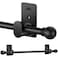 ZNONOX Curtain Rods No Drilling for Windows 30 to 90 Inches58 Inch Diameter No Drill Curtain Rod Set with 3M Adhesive Brackets Black