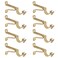 AddGrace 8 Pack Curtain Rod Bracket Adjustable Single Curtain Rod Holder for 34 Rod Gold