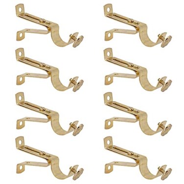 AddGrace 8 Pack Curtain Rod Bracket Adjustable Single Curtain Rod Holder for 34 Rod Gold