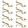 AddGrace 8 Pack Curtain Rod Bracket Adjustable Single Curtain Rod Holder for 34 Rod Gold