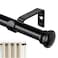 TONIAL Curtain Rod 32 to 86 Inch2672ft Telescoping Splicing Drapery Rods for Windows 54 to 82 Inch4568ft Decorative 34 Single Rod with Small Cap Finial Black
