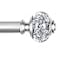 USFOOK Silver Curtain Rod 78 Inch Curtain Rods for Windows 72 to 144 Inch Telescoping Splicing Drapery Rods 32 to 144 Decoration for Home with Decorative Translucent Finials