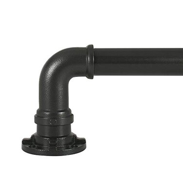 Decopolitan Industrial Wrap Around Telescoping Curtain Rod Set 1836 Black