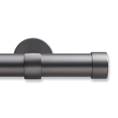MODE Cambria Designer Series Premium 3 foot Custom Curtain Rod 118 inch Large Diameter NonAdjustable for a Seamless Look Premium Designer Brackets and End Caps Matte Graphite Finish