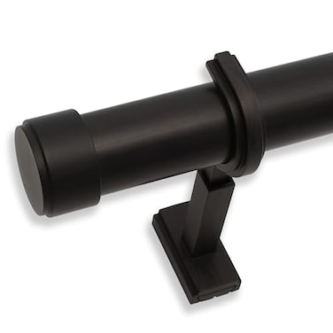 BlastHome NonAdjustable Luxury Curtain Rods for Windows 1 Rod Set 3 foot Fixed Length Brushed Dark Brown