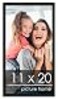 Poster Palooza 11x20 Frame Black Solid Wood Picture Frame 075 Inch Moulding Width Includes UV Acrylic Plexiglass Foam Board Backing Hanging Hardware