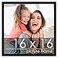 Poster Palooza 16x16 Frame Black Solid Wood Picture Frame 075 Inch Moulding Width Includes UV Acrylic Plexiglass Foam Board Backing Hanging Hardware