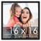 Poster Palooza 16x16 Frame Black Solid Wood Picture Frame 075 Inch Moulding Width Includes UV Acrylic Plexiglass Foam Board Backing Hanging Hardware