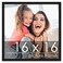 Poster Palooza 16x16 Frame Black Solid Wood Picture Frame 075 Inch Moulding Width Includes UV Acrylic Plexiglass Foam Board Backing Hanging Hardware