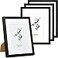 Yaetm 8x10 Picture Frame Set of 4 Solid Black Wood 8x10 Photo Frames with Tempered Glass Display 5x7 with Mat or 8 x 10 without Mat for Wall Mount and Tabletop 4 Pack Anthracite Black