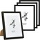 Yaetm 8x10 Picture Frame Set of 4 Solid Black Wood 8x10 Photo Frames with Tempered Glass Display 5x7 with Mat or 8 x 10 without Mat for Wall Mount and Tabletop 4 Pack Anthracite Black
