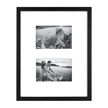 MCS East Village 11x14 Matted Picture Frame with Two 4x6 Photo Openings Black Wall Hanging Frame for Photos Posters 1Pack