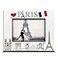 BELLA BUSTAParis Picture frameWedding Honeymoon Vacation in Paris UV Print Eiffel Tower Paris symbols Design set 5x7 Horizontal