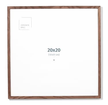 Opposite Wall 20x20 in Dark Solid Oak Wood Picture Frame Lightweight Versatile Shatterproof Wall Hanging Photo or Poster Frame Wall Decor for Office Gallery Home