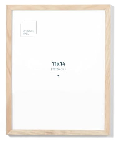 Opposite Wall 11x14 in Natural Solid Oak Wood Picture Frame Lightweight Versatile Shatterproof Wall Hanging Poster or Photo Frame Wall Decor for Office Gallery Home