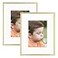 Frametory 8x10 Gold Aluminum Picture Frame Set of 2 Ideal for Displaying 5x7 Photos with Mat or 8x10 Without Mat Real Glass Front Simple Gallery Wall Frames for Art Prints and Posters