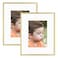 Frametory 8x10 Gold Aluminum Picture Frame Set of 2 Ideal for Displaying 5x7 Photos with Mat or 8x10 Without Mat Real Glass Front Simple Gallery Wall Frames for Art Prints and Posters