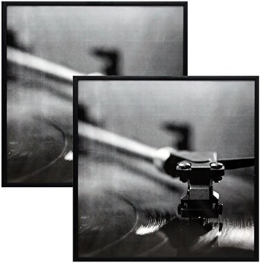 Smashed Banana Black Music Album Frame Made to Display Vinyl LP Album Covers 125 x 125 Two Frames Brushed Aluminum Finish Hanging Hardware Installed with No Assembly Required Record LP Cover 2Pack