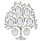 Roman Family Tree Jeweled Silver Finish Metal 11 x 3 Collage Photo Frame Stand