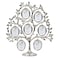 Roman Family Tree Jeweled Silver Finish Metal 11 x 3 Collage Photo Frame Stand
