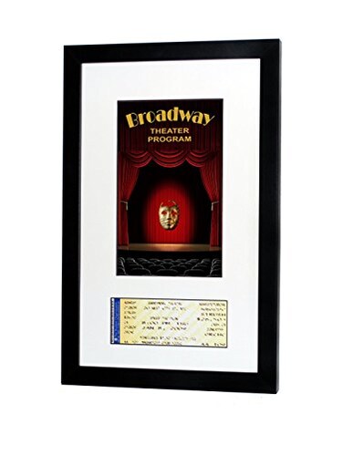 National Frames Broadway Playbill Ticket Frame Program Ticket Satin Black White Mat