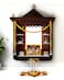 zig zag Rectangular Lakshmi Saraswati Ganesha Ji Photo Frame For Wall Table Pooja Room 7x9 inches Acrylic Glass Golden